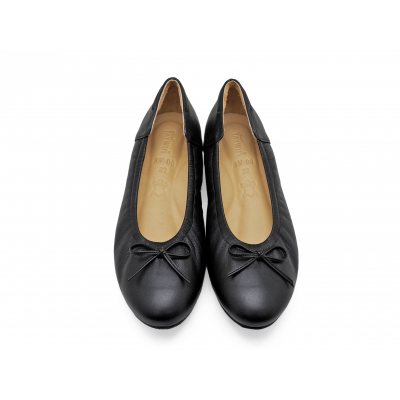 รองเท้าคัทชูส้นเตี้ย SV-06 หนังแกะดำ