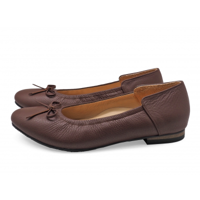 Women Courts Flat SV-06 Brown Chamois Leather