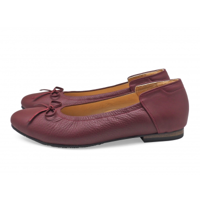 Women Courts Flat SV-06 Maroon Chamois Leather