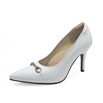 รองเท้าคัทชูส้นสูง SV-07 หนังนิ่มขาว