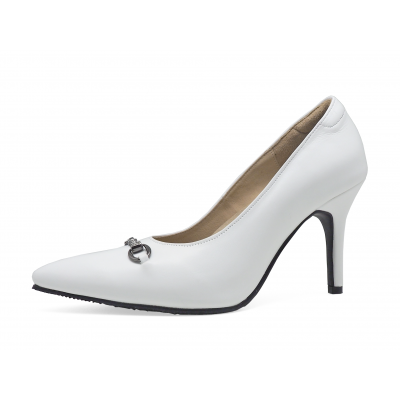 รองเท้าคัทชูส้นสูง SV-07 หนังนิ่มขาว