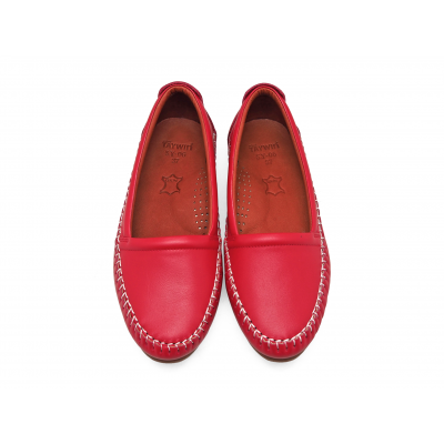 Women Courts Flat SY-06 Red Nappa