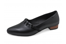 รองเท้าคัทชูส้นเตี้ย SC-91 หนังนิ่มดำ-กลับดำ