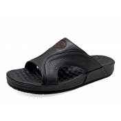 รองเท้าแตะ SKC-18 หนังชามัวร์ดำ-นิ่มดำ