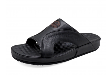 รองเท้าแตะ SKC-18 หนังชามัวร์ดำ-นิ่มดำ