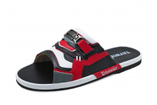 รองเท้าแตะพื้นบาง SKN-01 หนังนิ่มดำ-ขาว-แดง-เทา